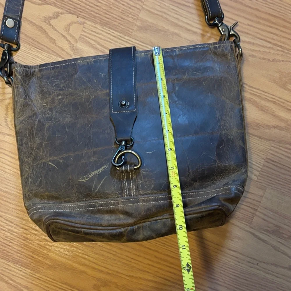 Myra Bag Dark Brown Leather Messenger Crossbody